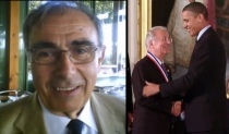 Mario Vinsani e Federico Faggin mentre riceve un'importante onorificenza dal Presidente USA dell'epoca